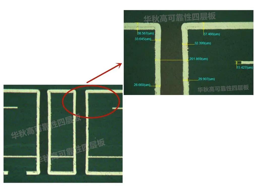 Huaqiu high reliability four-layer board slice analysis diagram
