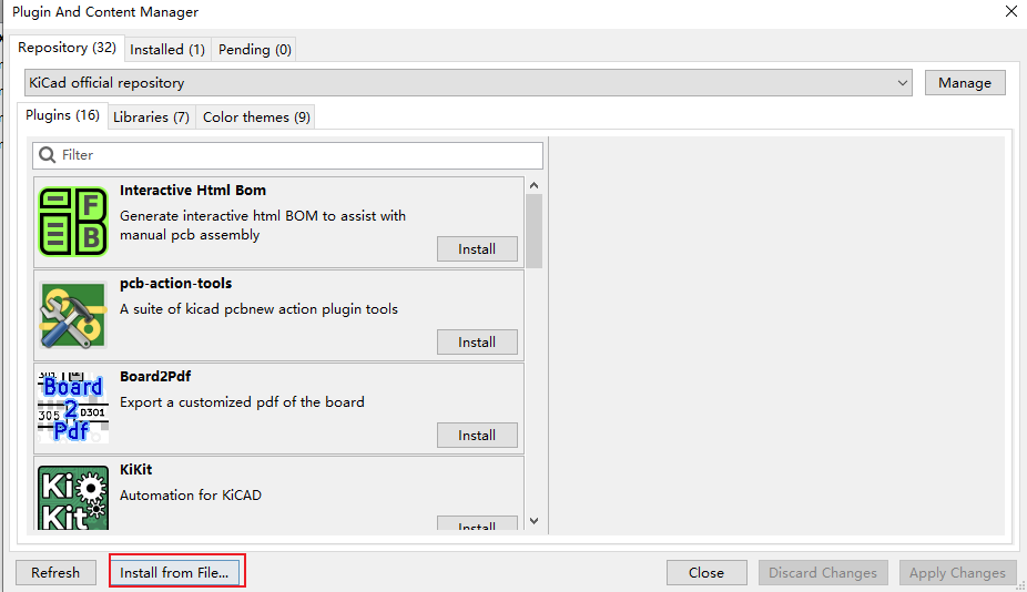 Step 3: Click “Install from File” and then Choose the Download ZIP File