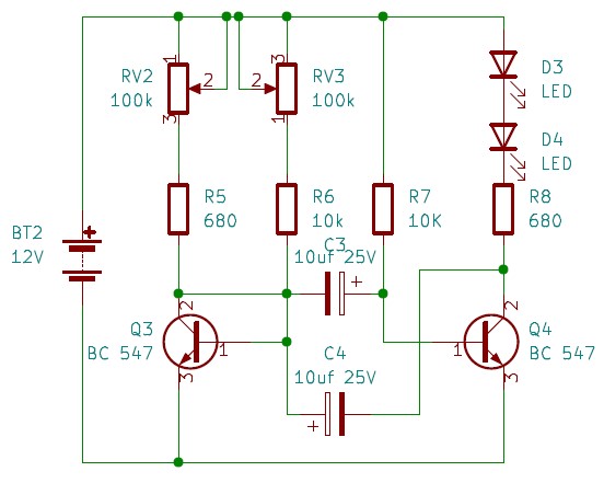 12v strobe light circuit can be further modified as follows.