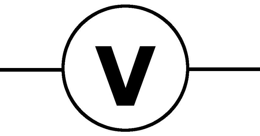 The symbol for the voltmeter