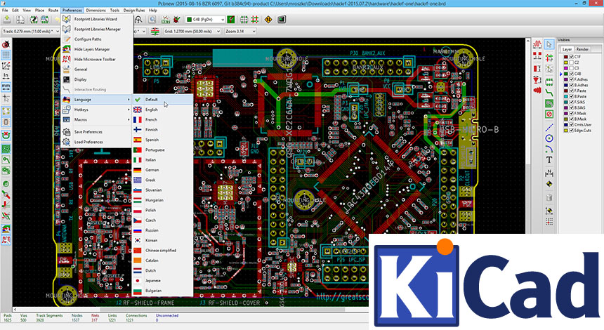 KiCad (printed circuit board layout) by KiCad Developers