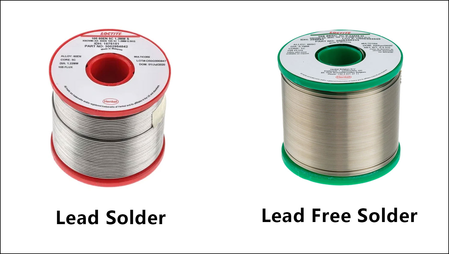 Lead solder and lead free solder