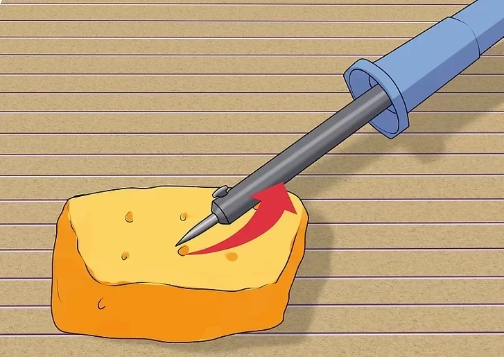 Step #4 – Clean the tip of the soldering iron