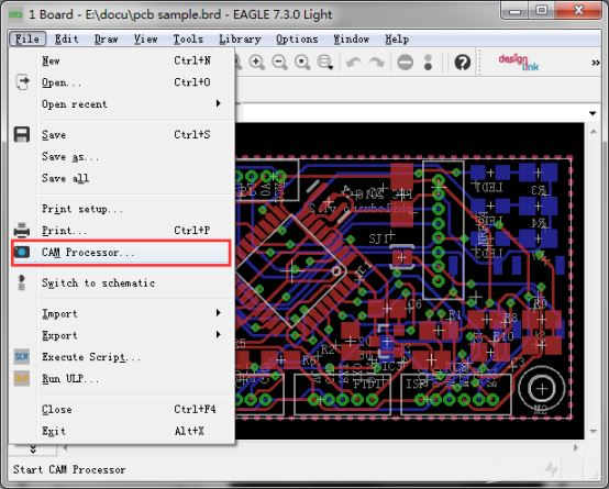 Step 3.1 - Now, click on” File” and then select “CAM Processor” from the drop-down menu.