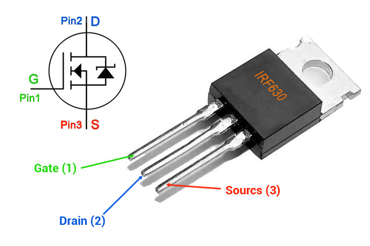 Pinout of a MOSFET