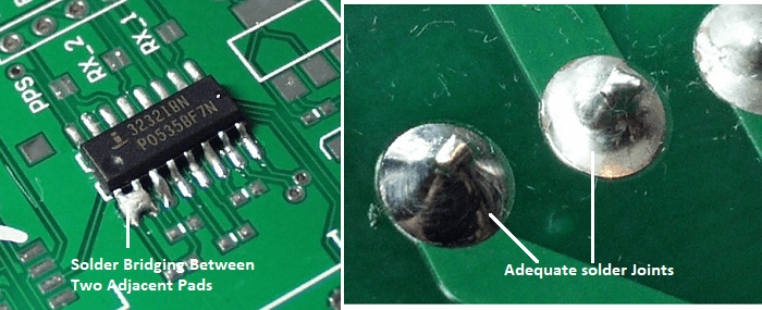 Solder bridging