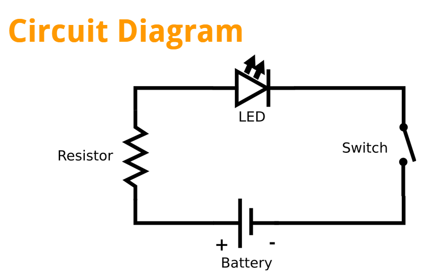 Simple flashlight circuit wiring diagram