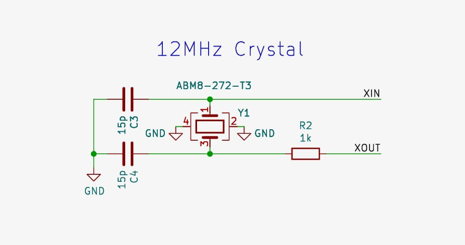 RP2350 Crystal Oscillator schematic design