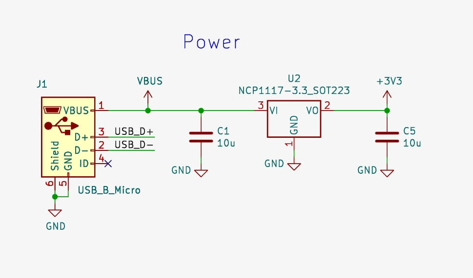 RP2350 Linear Voltage Regulator schematic design