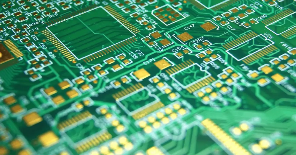Gold-Finished PCB Meeting IPC-6012 Surface Requirements – Close-up of high-density PCB with gold pads designed to IPC-6012 quality standards.