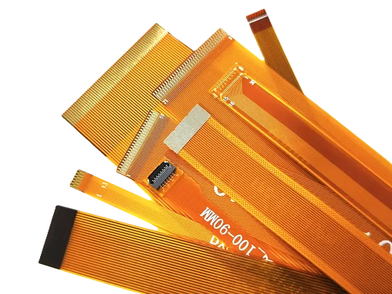 Flex cable PCBs with various stiffeners and connectors