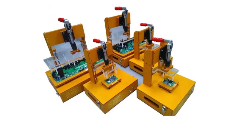 Pneumatic bed-of-nails fixtures enabling fast, repeatable PCBA functional testing in manufacturing