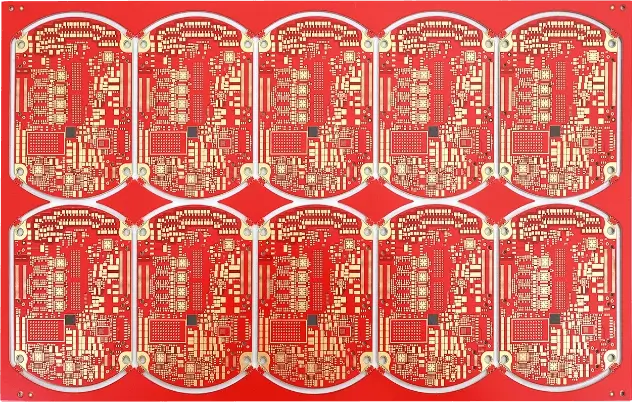 14-layer red HDI class 3 PCB panel