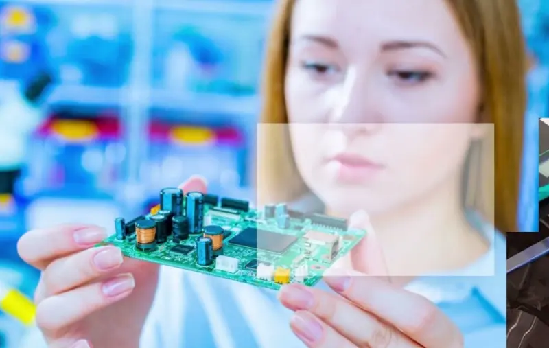 Engineer inspecting a populated PCB—real-world application of ipc standards for soldering per IPC-J-STD-001.
