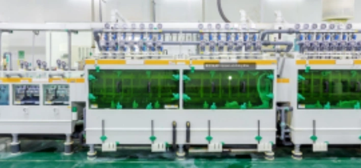 China Circuit Board Manufacturer wet-process line with green etching and plating tanks for multilayer PCB fabrication