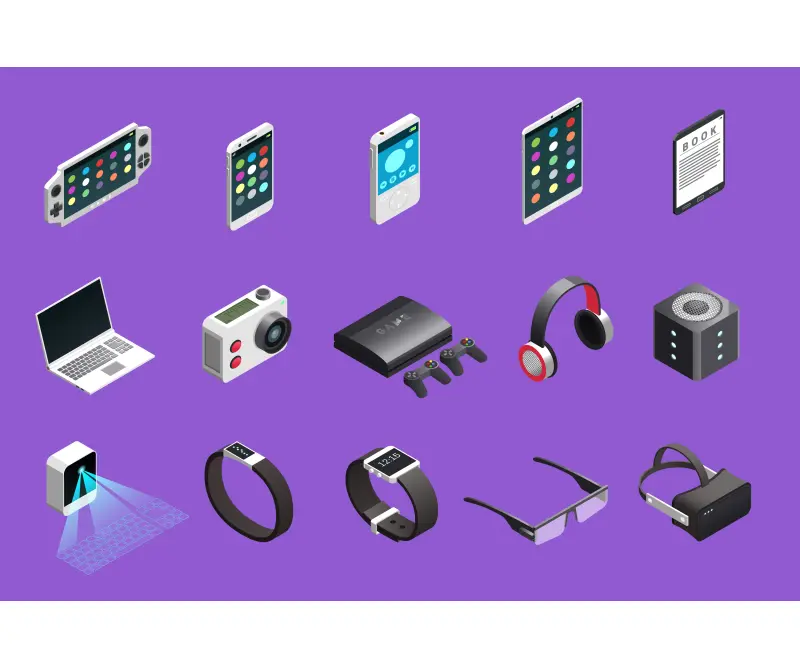 Consumer electronic devices lineup—PCBs powering gadgets from laptops and phones to wearables and VR