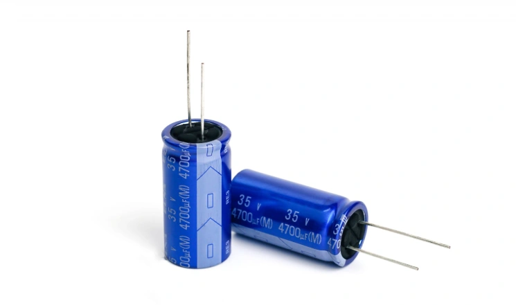 electronic components aluminium electrolytic capacitors through-hole type blue body