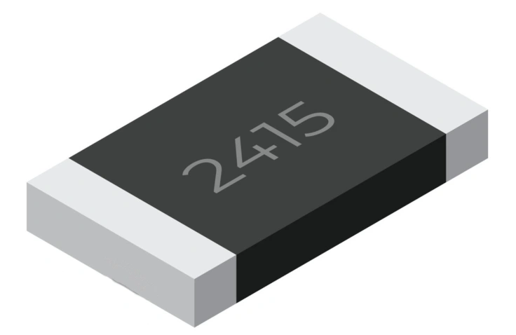 electronic components chip resistor black SMD 245 marking close-up