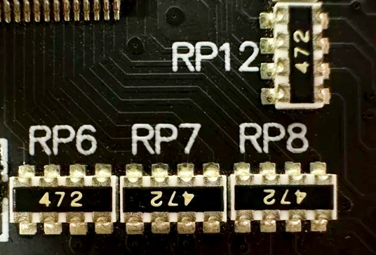 electronic components resistor array SMD 472 marking on PCB