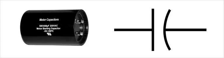 Motor Run and Start Capacitor Symbols