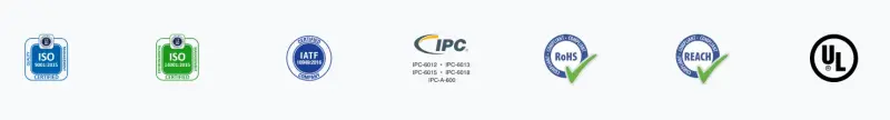 NextPCB PCB manufacturing and assembly certifications including ISO, IATF, IPC, RoHS, REACH and UL compliance for high-quality prototypes