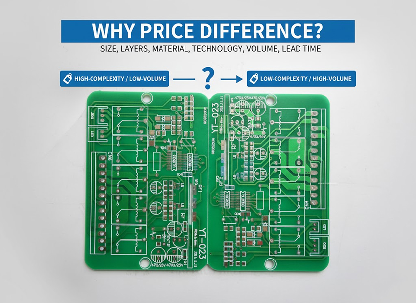 Why is there a price difference in PCB ordering?