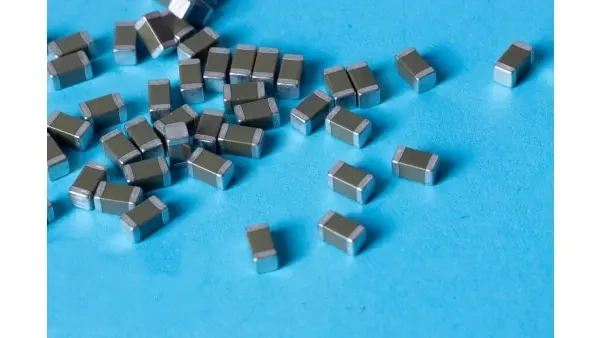 Image of multilayer ceramic capacitors (MLCC), essential for filtering, energy storage, and voltage smoothing in circuits.