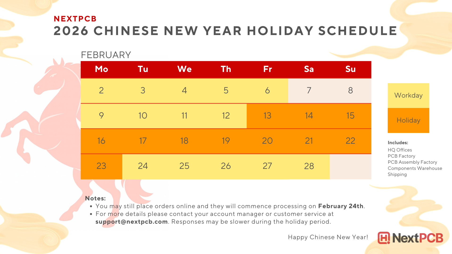 NextPCB New Year Holiday 2026