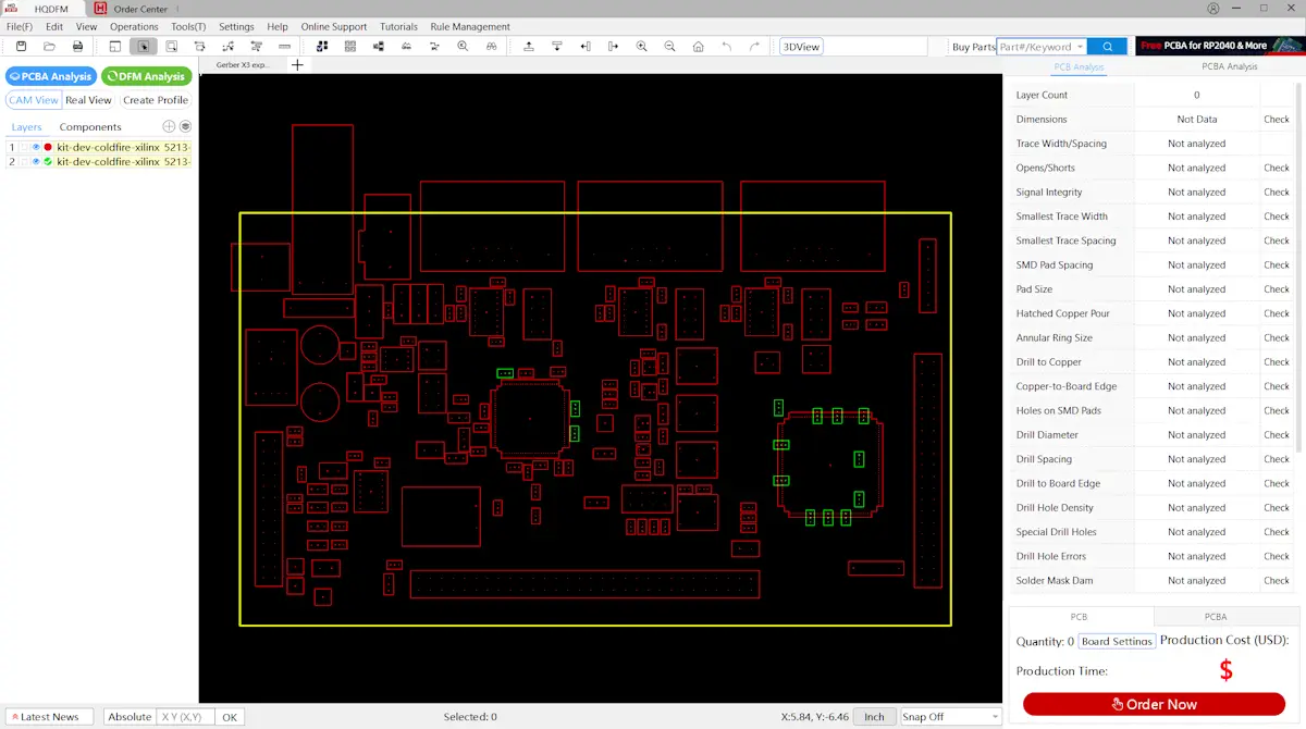 KiCad Gerber X3 files opened in HQDFM