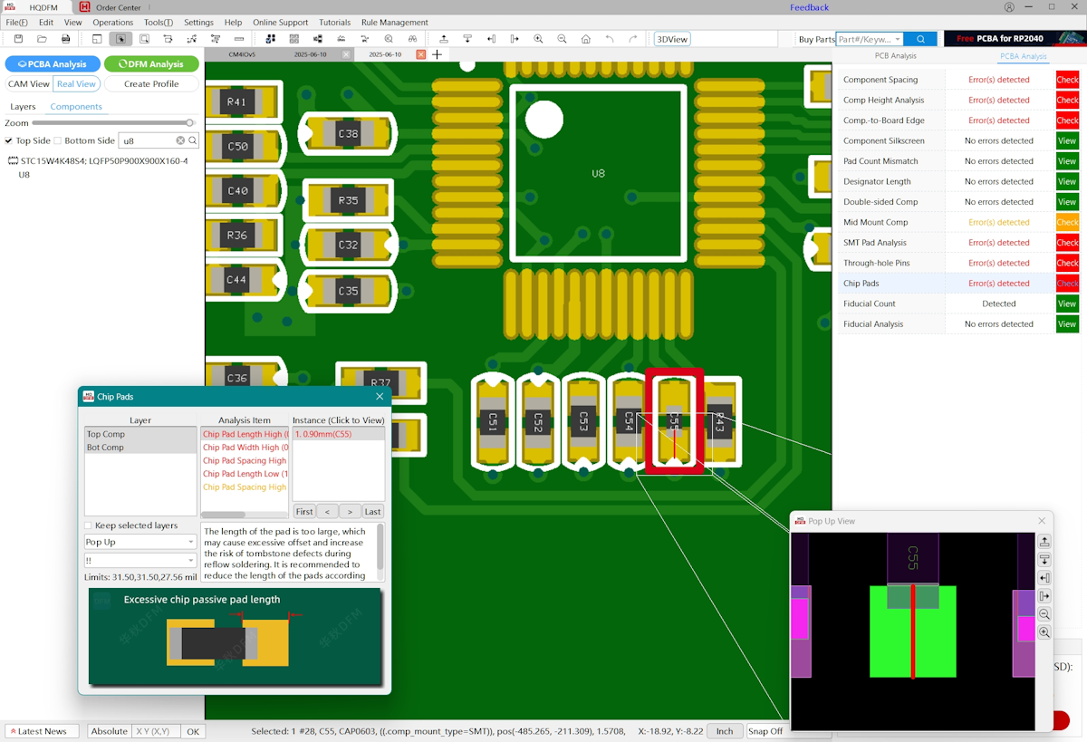NextPCB HQDFM DFA analysis sample