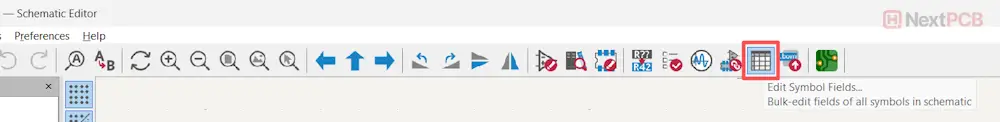 Export BOM from KiCad 9 Edit Symbol Fields icon