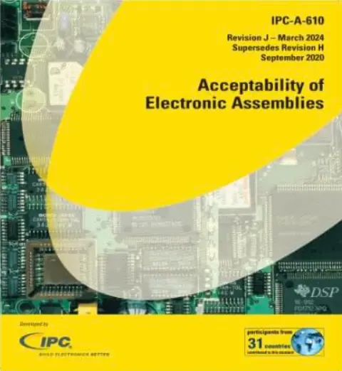 IPC-A-610 standard for electronic assemblies visual acceptability criteria