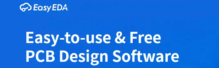EasyEDA - Easy-to-use and Free PCB Design Software blue banner with cloud icon