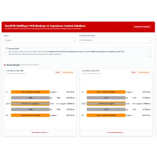 NextPCB PCB Impedance Control and Stack-up Query System Guide