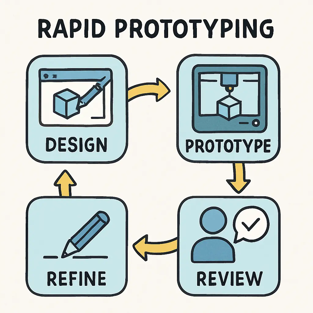 Visual representation of rapid prototyping process