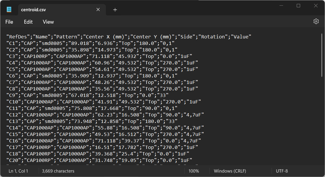 NextPCB PCB Editor Centroid Export