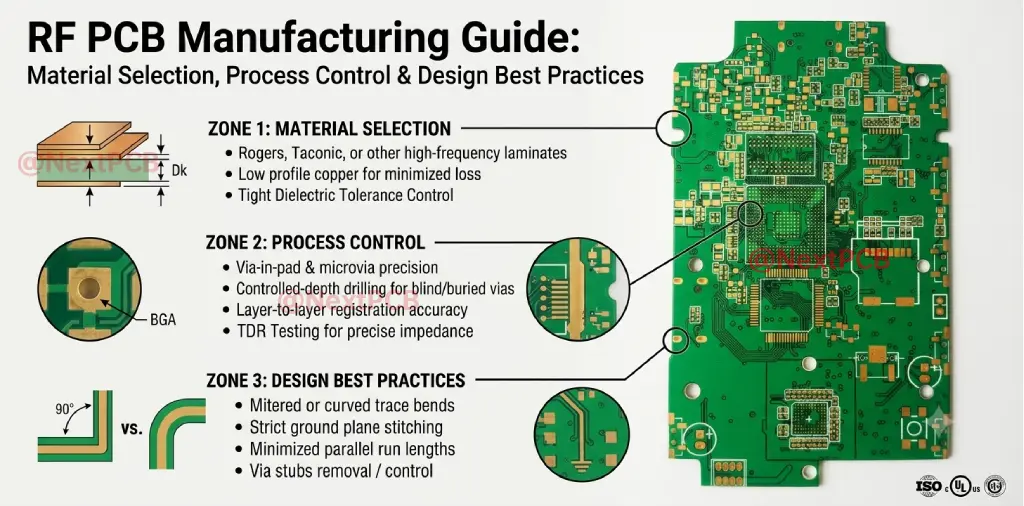 RF PCB Manufacturing Guide: Material Selection, Process Control & Design Best Practices | NextPCB
