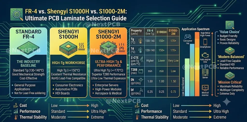 FR-4 vs. Shengyi S1000H vs. S1000-2M: Ultimate PCB Laminate Selection Guide