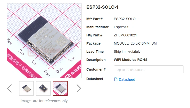 ESP32-SOLO-1 Espressif WiFi and Bluetooth Module