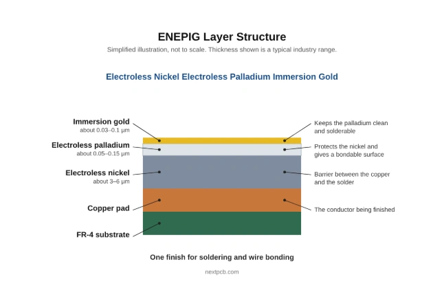 ENEPIG PCB Surface Finish: What It Is, Thickness & Uses